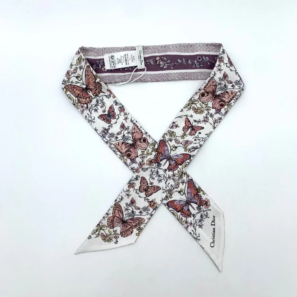 Dior purple mulberry silk scarf
